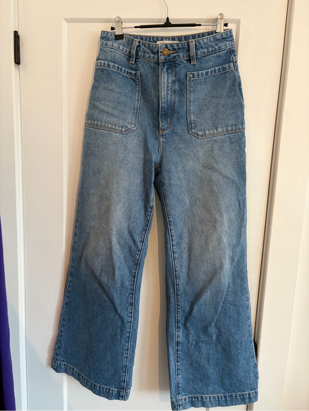 ROLLA'S Light Blue Wide Leg Jeans with Front Patch Pockets